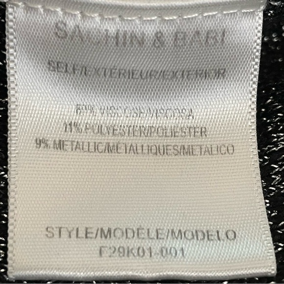 Sachin & Babi | Black Silver Metallic V Back Sweater - Picture 8 of 9